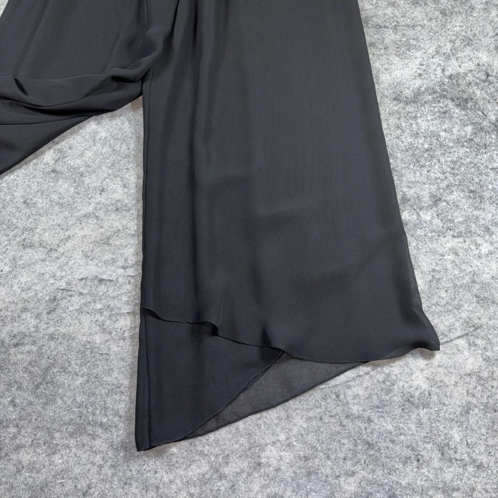 Alex Evenings Pants Women's Large Black Wide Leg Chiffon Evening Flowy Sheer - Picture 2 of 7